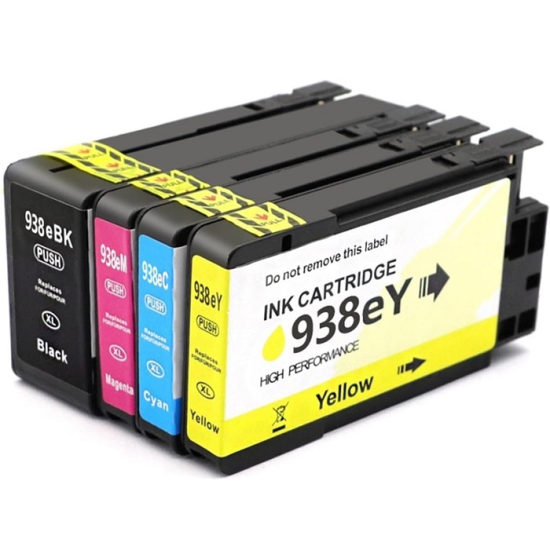 HP 938XL-4S6Y2PE+4S6X9PE+4S6Y0PE+4S6Y1PE Muadil Siyah+Mavi+Kirmizi-Sari Kartusu (Multipack)