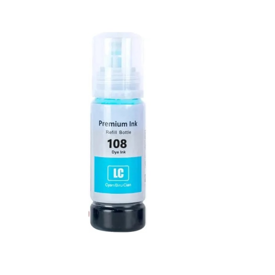 EPSON 108/C13T09C54A (ET-18100/L18050/L8050) Muadil Açık Mavi EcoTank Kartuşu (70 ml)