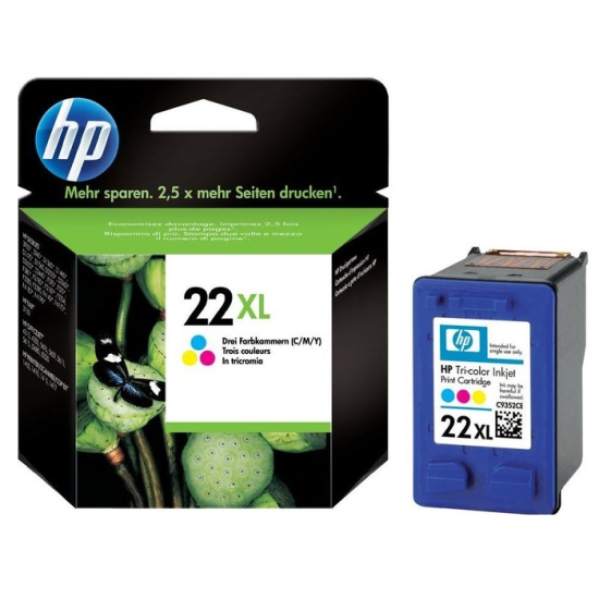 HP 22XL-C9352CE (3940-4355-5610-D1530-D2360-D2460-F2180-F380-F4180-PSC1410) (Color)