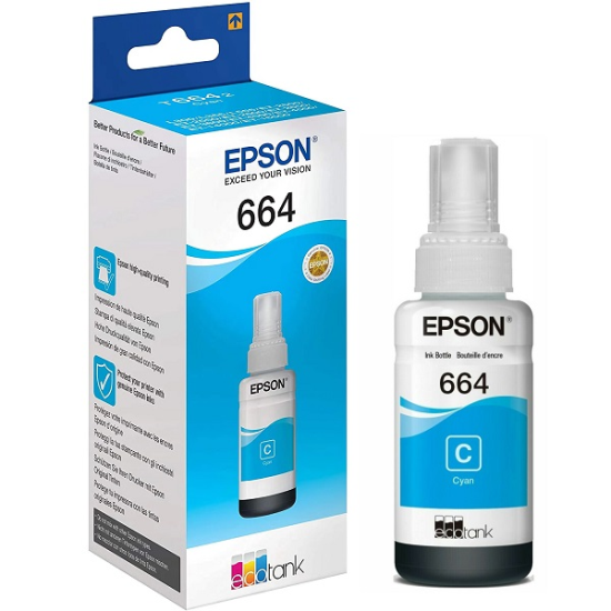 Epson T664-C13T66424A (L1300-L1450-L200-L300-L3050-L310-L355-L455-L486-L550-L565-L605-L655) (Cyan)