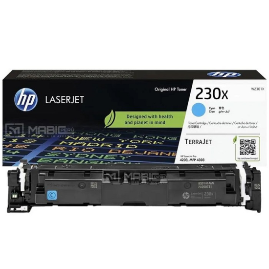 HP 230X-W2301X (Pro 4203/Pro MFP 4302/Pro MFP 4303) (Cyan)