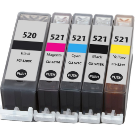 Canon PGI-520BK+CLI-521BK+CLI-521C+CLI-521M+CLI-521Y (İP3600-İP4600-İP4700-MP540-MP550-MP560-MP620-MP630-MP640-MP980-MP990-MX860-MX870-MX990) Muadil Siyah+Mavi+Kırmızı+Sarı Kartuşu (1 Takım)